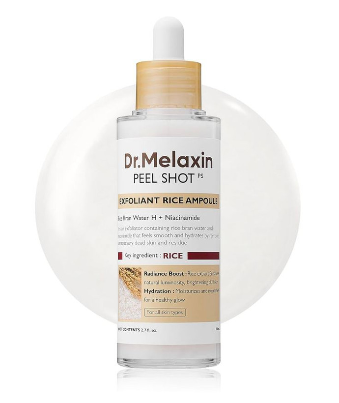 آمپول لایهبردار و روشنکننده برنج سفید دکتر ملاکسین Peel Shot White Rice حجم 80 میلیلیتر